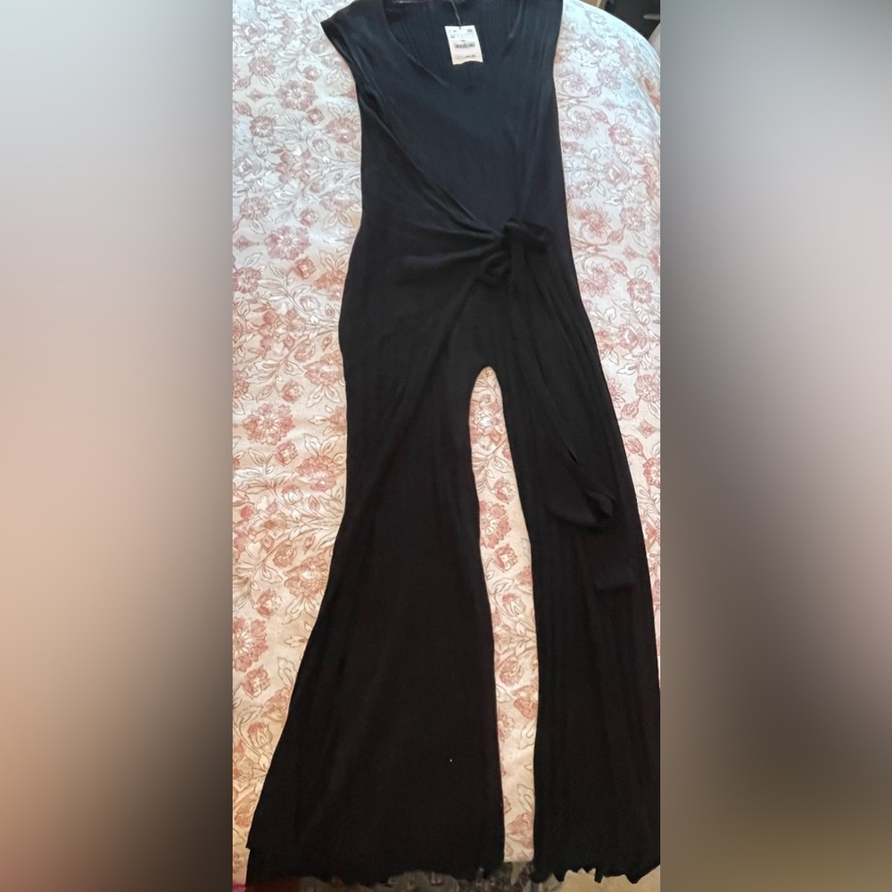 Zara Black Wide Leg Pants Flowing Design